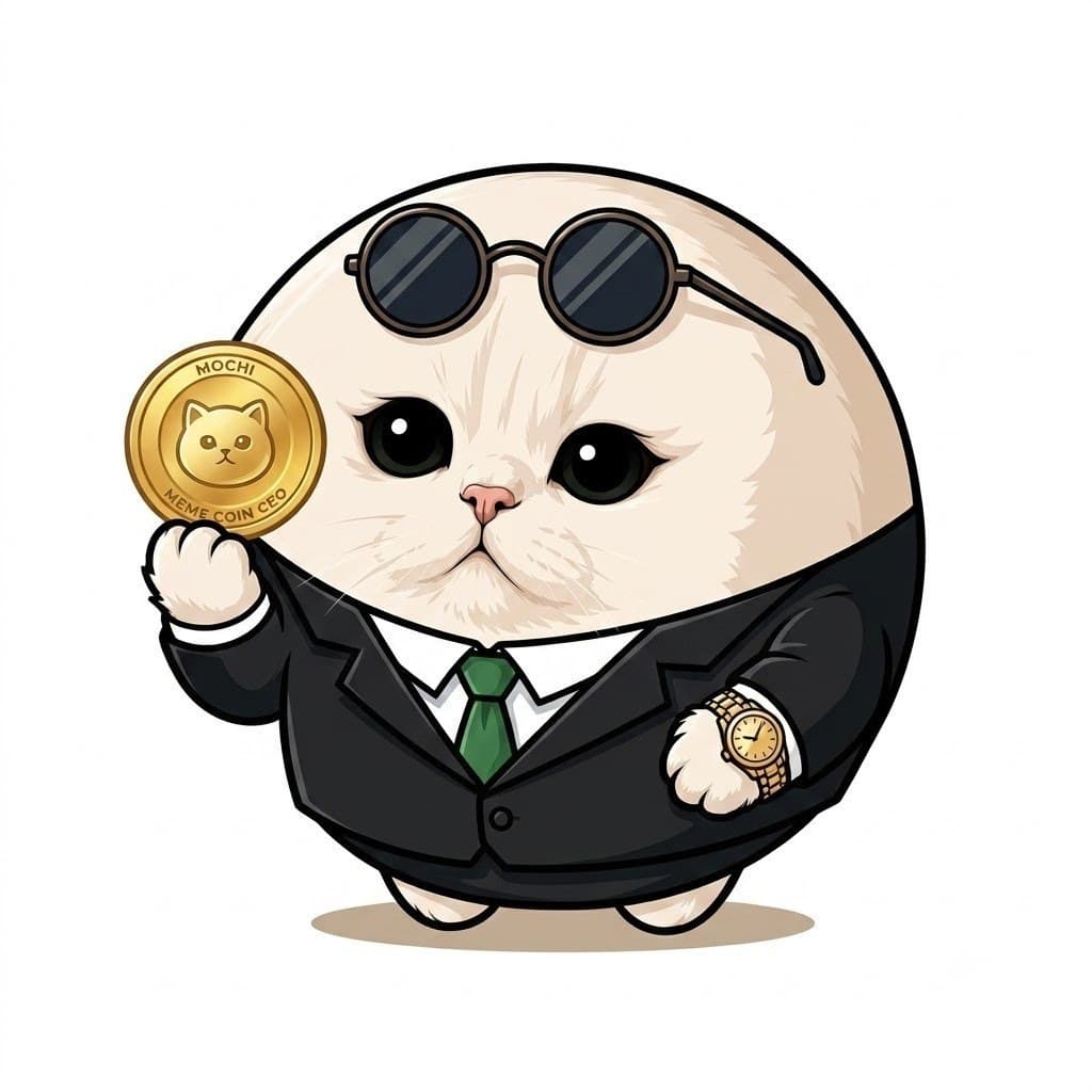 Mochi Cat — meme coin CEO in a suit